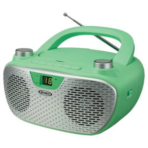 JENSEN CD-485-GR CD-485 2-Watt Portable Stereo CD Player with AM/FM Radio (Green)