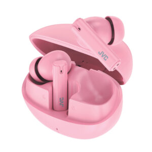 JVC HAD6TP TWS Bluetooth In-Ear Ultra-Compact Earbuds with Mic with Charging Case, up to 28 Hours Play Time, HA-D6T (Pink)