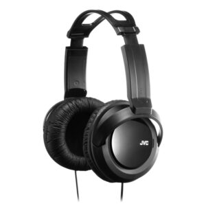 JVC HARX330 Wired Over-Ear Full-Size Headphones with Tangle-Free Cord, 3.5-mm Connector, and 1/4-In. Adapter, Deep Bass Port, HA-RX330