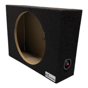 King Boxes ASHALLOWS12 ASHALLOWS12 12-In. Single-Speaker Slim Black Carpeted Enclosure for Trucks