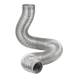 Lambro 296FUL 6-In. x 8-Ft. T-LOCK UL 181 Class 0 HVAC Semi-Rigid Air Duct with 1 Crimped End and Double-Lock Design, 296FUL
