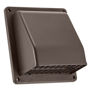 Lambro 3510B 6-In. Plastic Wall Exhaust or Air Intake Vent with Hinged Screen, Removable Damper, and 1.25-In. Collar, 3510 (Brown)