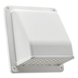 Lambro 3510W 6-In. Plastic Wall Exhaust or Air Intake Vent with Hinged Screen, Removable Damper, and 1.25-In. Collar, 3510 (White)