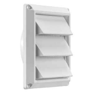 Lambro 604W 4-In. White Plastic Air Intake Louver Vent with Removable Screen