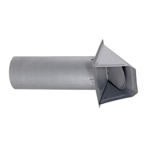 Lambro EC-34400GMS-PG 4-In., 26-Gauge Paint-Grade Steel Wall Exhaust Hood Vent with Damper, Wire Mesh Screen, and 11-In. Pipe, EC-34400GMS-PG