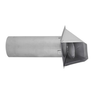 Lambro EC-34400G-PG 4-In., 26-Gauge Paint-Grade Steel Wall Exhaust Hood Vent with Damper and 11-In. Pipe, EC-34400G-PG