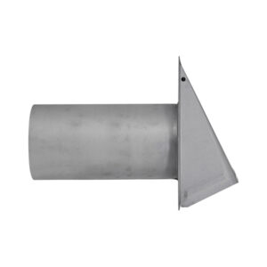 Lambro EC-3460GMS-11-PG 6-In. 26-Gauge Paint-Grade Steel Wall Exhaust Hood Vent with Damper, Wire Mesh Screen, and 11-In. Pipe, EC-3460GMS-11-PG
