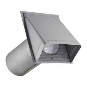 Lambro EC-3460GNDMS-11-PG 6-In. 26-Gauge Paint-Grade Steel Fresh Air Intake Vent with Wire Mesh Screen and 11-In. Pipe, EC-3460GNDMS-11-PG