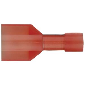Install Bay RNMD250F Nylon Fully Insulated Male Quick Disconnects, 100 Count (22-18 Gauge; Red)