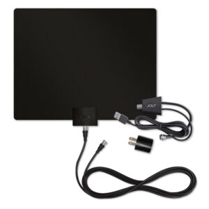 Mohu MH-110584BB Leaf 50 Original Paper-Thin Indoor TV Antenna, Amplified, UHF VHF, 60-Mile Range, Multi-Directional, 4K UHD, NEXTGEN TV with 12-Ft. Cable