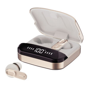 Mixx USUL-MI-CG-008 StreamBuds Ultra Mini TWS Bluetooth In-Ear Earbuds with Mic and Charging Case with LED, Clear Voice, up to 24 Hours Play Time (Champagne Gold)