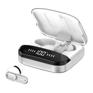 Mixx USUL-MI-SW-007 StreamBuds Ultra Mini TWS Bluetooth In-Ear Earbuds with Mic and Charging Case with LED, Clear Voice, up to 24 Hours Play Time (Silver/White)