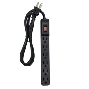 STANLEY 30007 6-AC Outlet PowerMAX 6 Power Strip, 3-Ft. Cord with Straight Plug, 30007