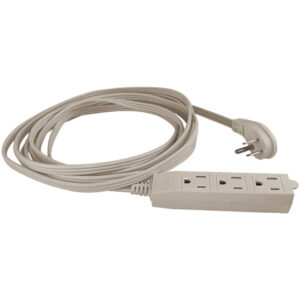 STANLEY 31125 CordMax Home and Office 3-Outlet Grounded Indoor Extension Cord with Low-Profile Plug (9 Ft.; Beige)