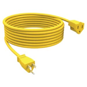 STANLEY 33157 Outdoor Grounded Power Extension Cord, Yellow (15 Ft.)