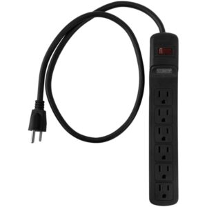 STANLEY 33220 6-AC Outlet 1080-Joules SurgeMax 1080 Surge Protector Power Strip, 3-Ft. Cord with Straight Plug, 33220