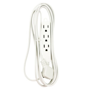 STANLEY W31141 CordMax Home and Office 3-Outlet Grounded Indoor Extension Cord with Low-Profile Plug (9 Ft.; White)