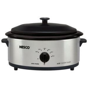 NESCO 4816-25 6-Qt. 750-Watt Roaster with Porcelain Cookwell (Silver)