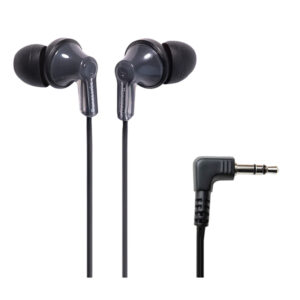Panasonic RP-HJE120-K ErgoFit Wired In-Ear Earbud Headphones with Right-Angle 3.5-mm Connector, RP-HJE120 (Black)