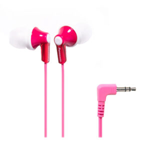 Panasonic RP-HJE120-P ErgoFit Wired In-Ear Earbud Headphones with Right-Angle 3.5-mm Connector, RP-HJE120 (Pink)