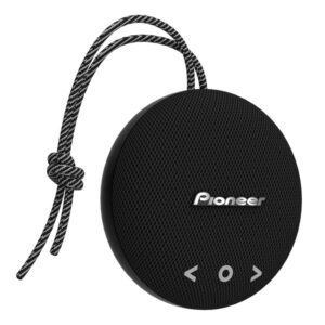 Pioneer PBS102 6-Watt Puck Portable Rechargeable Bluetooth Speaker, Aux Input, Carry Cord, up to 15 Hours of Play Time