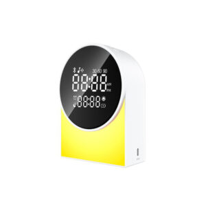Priority Products 51811146W Rechargeable Digital FM Radio Alarm Clock with Bluetooth Speaker, LED Night-Light, and Sound Machine, SM12 (White)