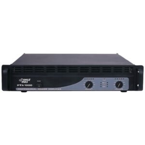 Pyle PTA1000 1,000-Watt-Peak 2.0-Channel Bridgeable Rack-Mountable Pro Amplifier with Bluetooth and Mic Inputs, PTA1000