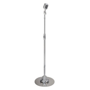 Pyle PDMICR70SL Wired Classic Retro Vintage-Style Detachable Unidirectional Microphone with Telescoping and Pivoting Stand, Silver Finish