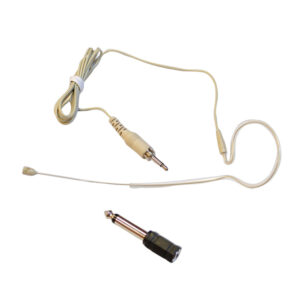 Pyle PMEM1 Wired Single Over-Ear Head-worn Boom Microphone Headset with Windscreens and 1/4-In. Adapter, Omnidirectional, 3.9-Ft. Cable, PMEM1