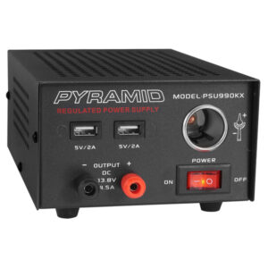 Pyramid Car Audio PSU990KX Hobbyist Desktop Bench Power Supply, AC to DC Power Converter with Dual USB Charging Ports and 12-Volt 4.5-Amp Plug, PSU990KX