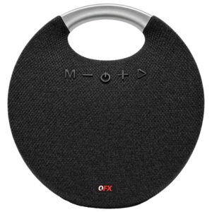 QFX BT-200-BLK Portable Bluetooth Speaker with Passive Bass Radiator and FM Radio, True Wireless, Black, BT-200