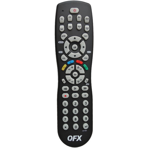 QFX REM-8 8-Device Universal Remote with Glow-in-the-Dark Buttons, Black