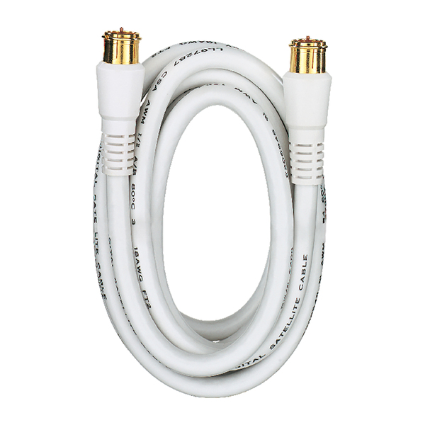 RCA VH606WHR RG6 Coaxial Cable with F-Connectors (6 Ft.; White)