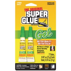 The Original Super Glue Corporation SGG22-12 Thick-Gel Super Glue Tubes, 2 Count