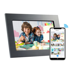 eco4life CPF1033 10.1-In. Wi-Fi Digital Photo Frame with Photos/Video Sharing and Touch Screen, Metal Frame, CPF1033