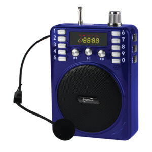 Supersonic SC-1443BT Blue Bluetooth Portable PA Speaker Voice Amplifier with Microphone, FM Radio, and Karaoke Jack, SC-1443BT (Blue)