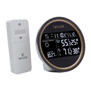 Taylor Precision Products 5282011 Battery-Powered Wireless 3-Channel Digital Weather Forecaster and Clock with Wireless Remote Sensor