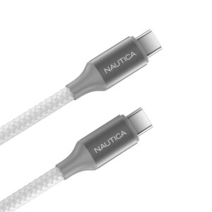 Nautica UCCCB17-02-04 USB-C to USB-C Charge and Sync Turan 60-Watt Fast Charge Cable, 4 Ft, 3 Pack, CB530 (White)