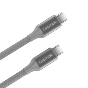 Nautica UCCCB17-08-04 USB-C to USB-C Charge and Sync Turan 60-Watt Fast Charge Cable, 4 Ft, 3 Pack, CB530 (Gray)