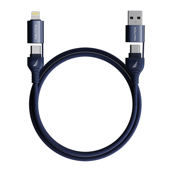 Nautica UCCCB04-01-04 4-Ft. 100-Watt 4-in-1 Multi-Port Cable, Urban CB400 (Navy)