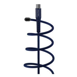 Nautica UCCCB10-01-04 4-Ft. 65-Watt USB-C to USB-C Cable with LED Ends, Urban CB510 (Navy)