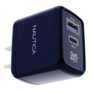 Nautica UCCCH03-01 2-USB Port Wall Charger with 30-Watt PD USB-C and USB-A QC3.0, CH130 (Navy)