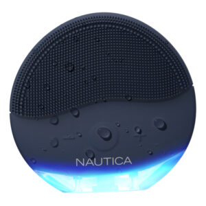 Nautica UCCPC01-01 Compact Waterproof Sonic Dual-Sided Silicone Facial Cleansing Pad, with 12 Vibration Modes and LED Indicator, Rechargeable, Deep Cleanse (Navy)