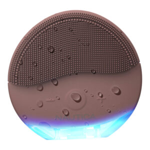 Nautica UCCPC01-29 Compact Waterproof Sonic Dual-Sided Silicone Facial Cleansing Pad, with 12 Vibration Modes and LED Indicator, Rechargeable, Deep Cleanse (Powder)