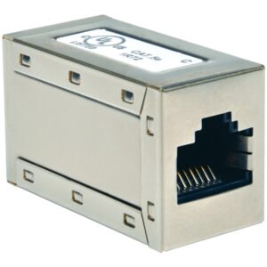 Tripp Lite by Eaton N032-001 CAT-5E F/F Straight-through Modular Shielded In-Line Coupler, Silver, N032-001