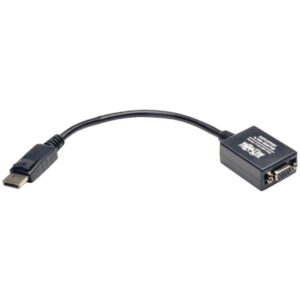 Tripp Lite by Eaton P134-06N-VGA 1080p/1200 DisplayPort Male to VGA Female Active Cable Adapter, 6 In., Black, P134-06N-VGA