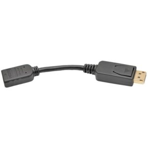 Tripp Lite by Eaton P136-000 1080p DisplayPort Male to HDMI Female Video Adapter/Converter Cable, Black, 6 In., P136-000