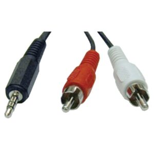Tripp Lite by Eaton P314-006 3.5-mm Male to 2 RCA Male Stereo Audio Y-Splitter Adapter Cable, Black with Color-Coded RCA Jacks (6 Ft.)