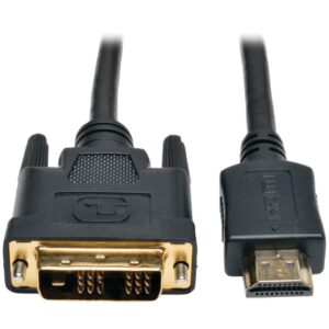 Tripp Lite by Eaton P566-006 1080p HDMI Male to DVI-D Male Video Adapter Cable, 6 Ft., Black, P566-006