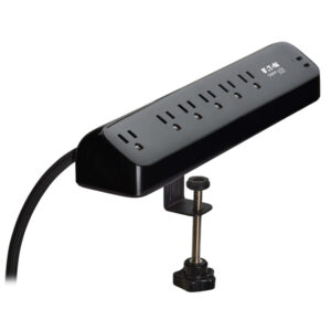 Tripp Lite by Eaton TLP610U30CLAMPB 6-AC Outlet and 2-USB Port 900-Joules Protect It Desk Clamp Surge Protector Power Strip, 10-Ft. Braided Cord, TLP610U30CLAMPB